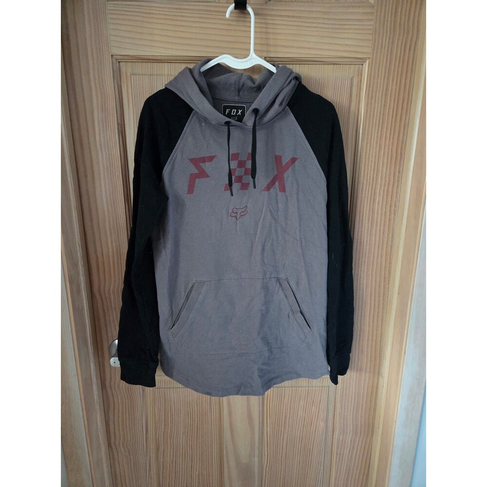 Fox Racing Women's Hoodie Grey Black Red Sweatshirt Pullover Small